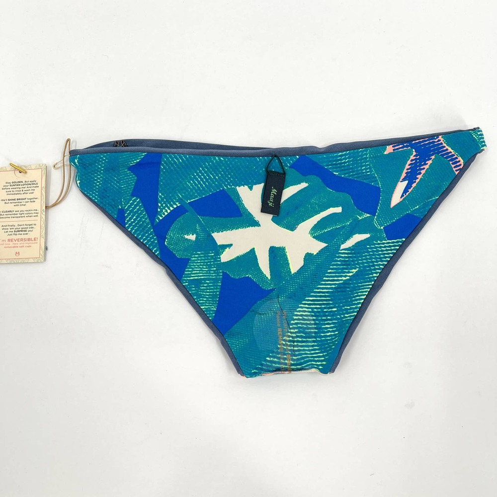MAAJI Swimsuit Womens Medium Blue Orange Crystal Cavern Bikini Bottom Reversible - Picture 7 of 10